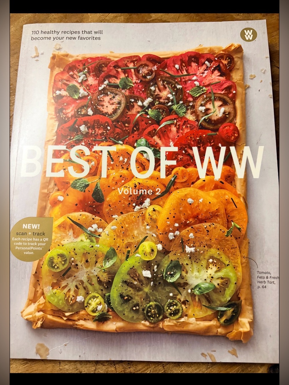 Weight Watchers Vibrant Tomato Tart recipe book  - Red, Orange, Yellow, Green